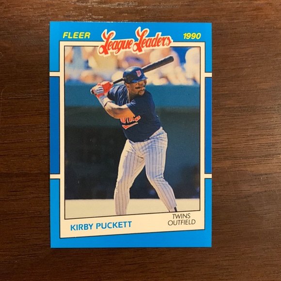 Kirby Puckett 1990 Fleer League Leaders Card #30 of 44 - Picture 1 of 2